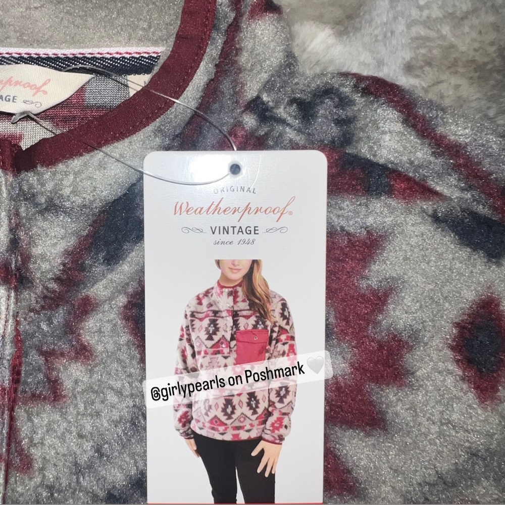 Fleece Pullover Snap T Style NEW Aztec Tribal Design